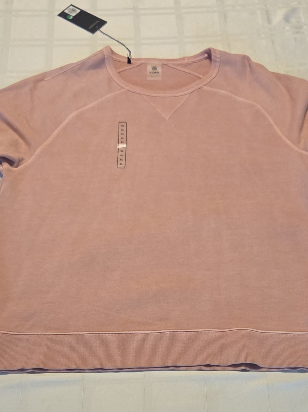 NWT VRST Men’s Washed Twill Terry Crewneck Pullover - XL - Pink